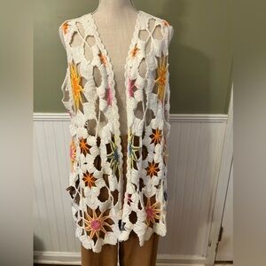 Colorful Crochet Open Vest
